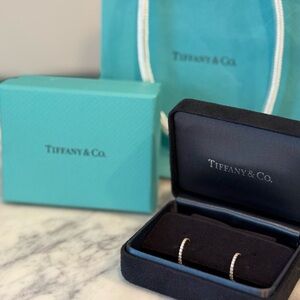 Tiffany & Co. Metro Diamond Hoop Earrings with Signature Packaging